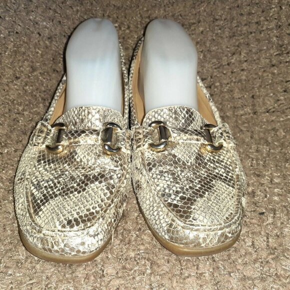 MEPHISTO-Gold Snake Skin Leather Loafer/Driving Shoe-Cool-Air-Size 9-Excellent - Picture 3 of 7